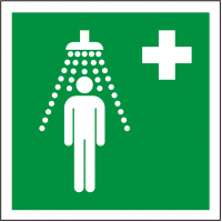 Rettungszeichen ISO 7010 / E012 Notdusche  nachleuchtend
