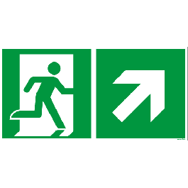 Rettungszeichen ISO 7010 / E001 Rettungsweg rechts...