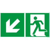 Rettungszeichen ISO 7010 / E001 Rettungsweg  nachleuchtend Folie selbstkl.