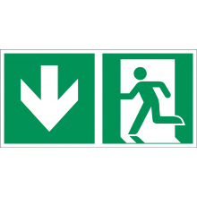 Rettungszeichen ISO 7010 / E001 Notausgang nachleuchtend...