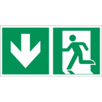 Rettungszeichen ISO 7010 / E001 Notausgang nachleuchtend Kunststoff